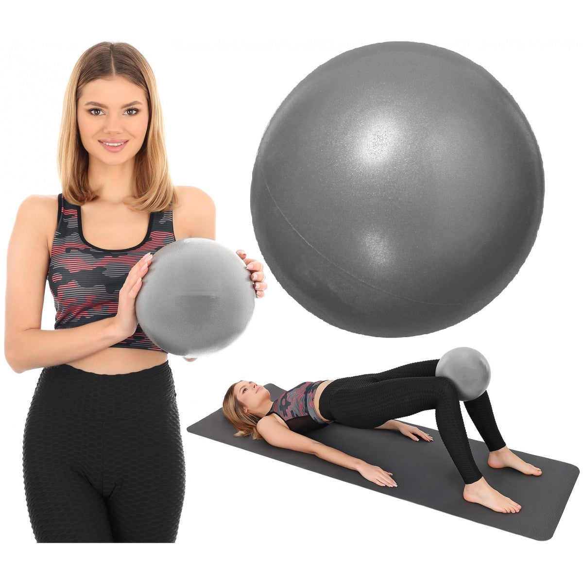 Fitnesa Pilates bumba 23 cm - antracīta krāsā Best Sporting