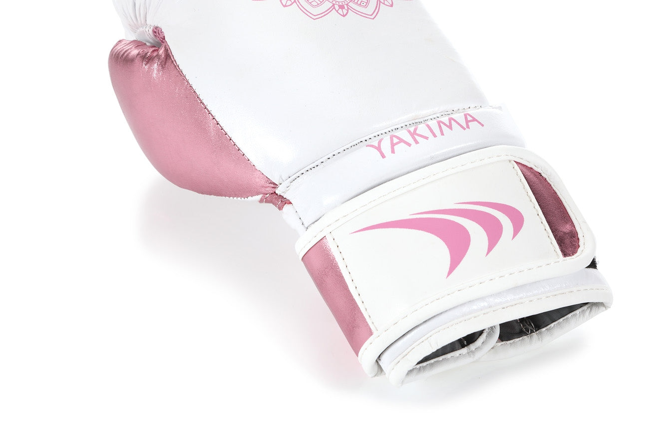 MANDALA WHITE/ROZA sieviešu cimdi 8 oz Yakimasport