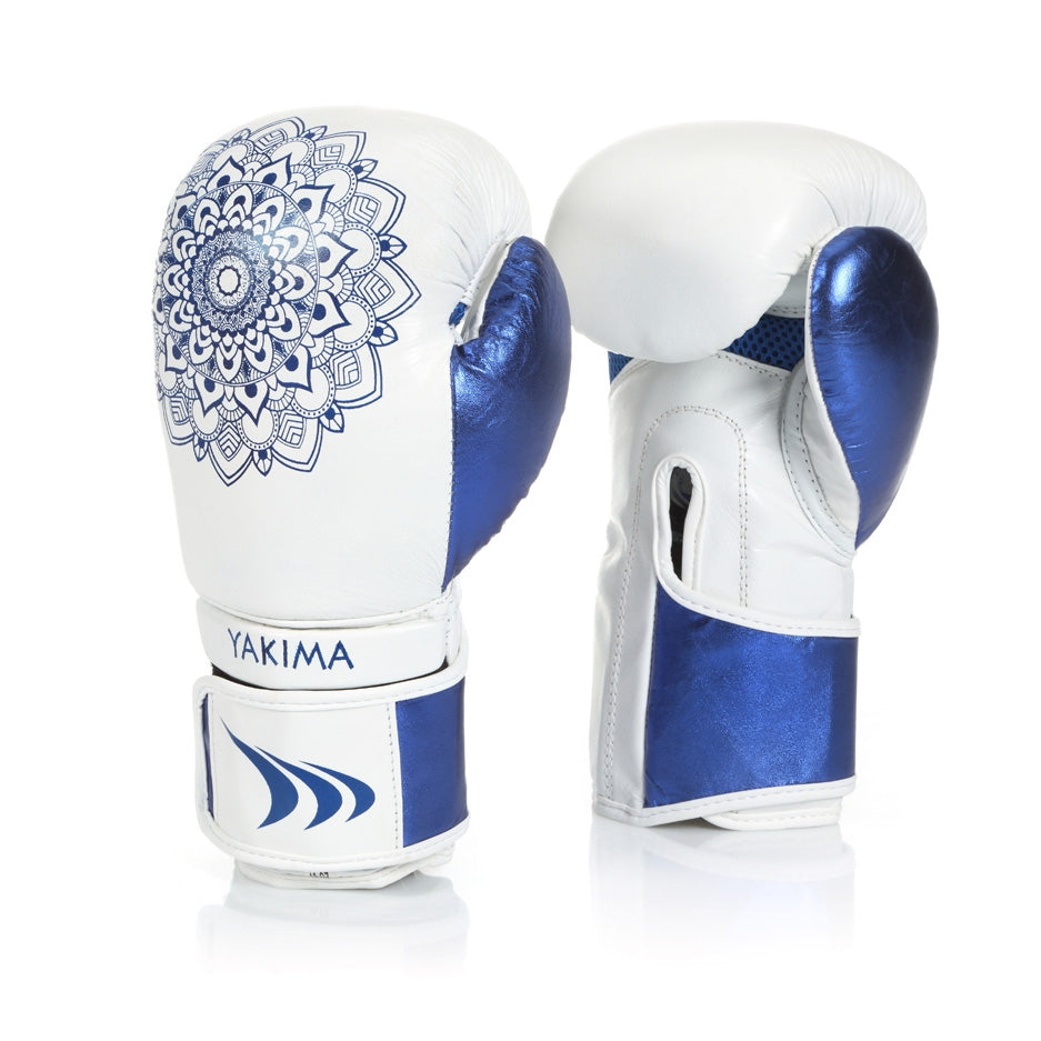 MANDALA WHITE/BLUE sieviešu cimdi 10 oz Yakimasport
