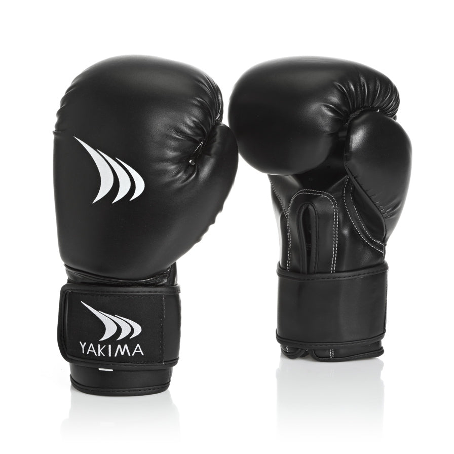 MARS boksa cimdi melni/balti 6 oz Yakimasport