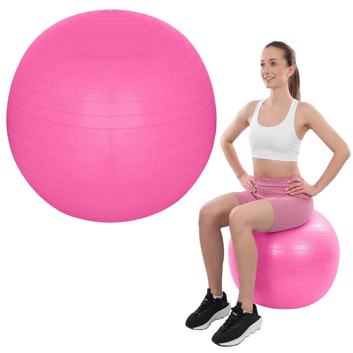 Fitnesa bumba 65 cm, pretspridzēšana, rozā