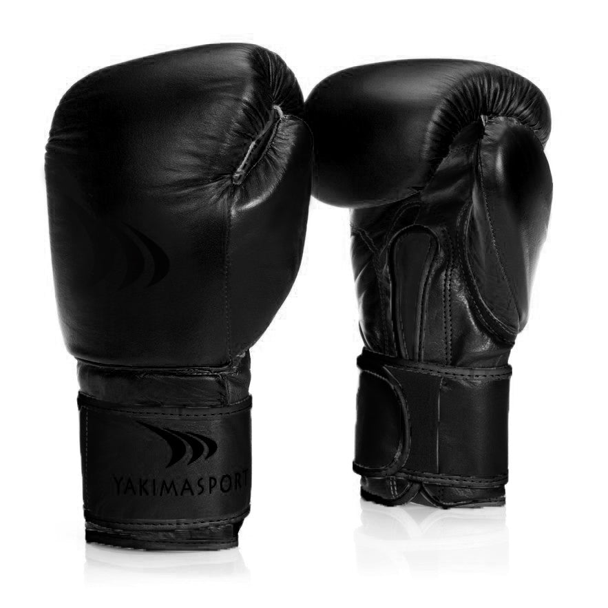 Boksa cimdi GRAND melni melni matēti - dabīgā āda 12 oz Yakimasport