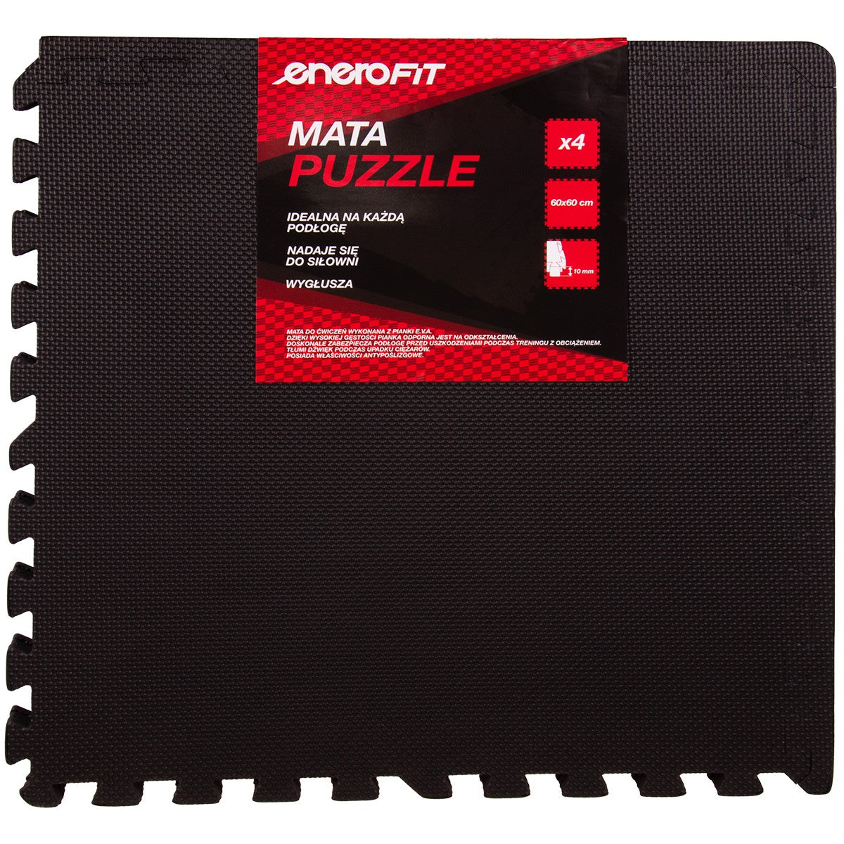 Puzles paklājiņš fitnesa aprīkojumam kmpl. 4gab 60x60x1,0cm Eb fit