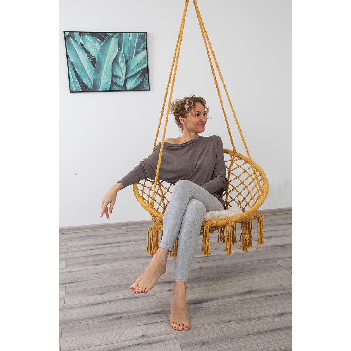 ŠŪPUĻUŠŪPUŠĶĪĶIS, ĀRTU PAKĀRŠAIS KRĒSLS 80x60cm AR MEDUS SPILVENU
