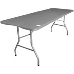 Banketu ēdināšanas galds saliekams koferī 180x70cm max 120kg pelēks
