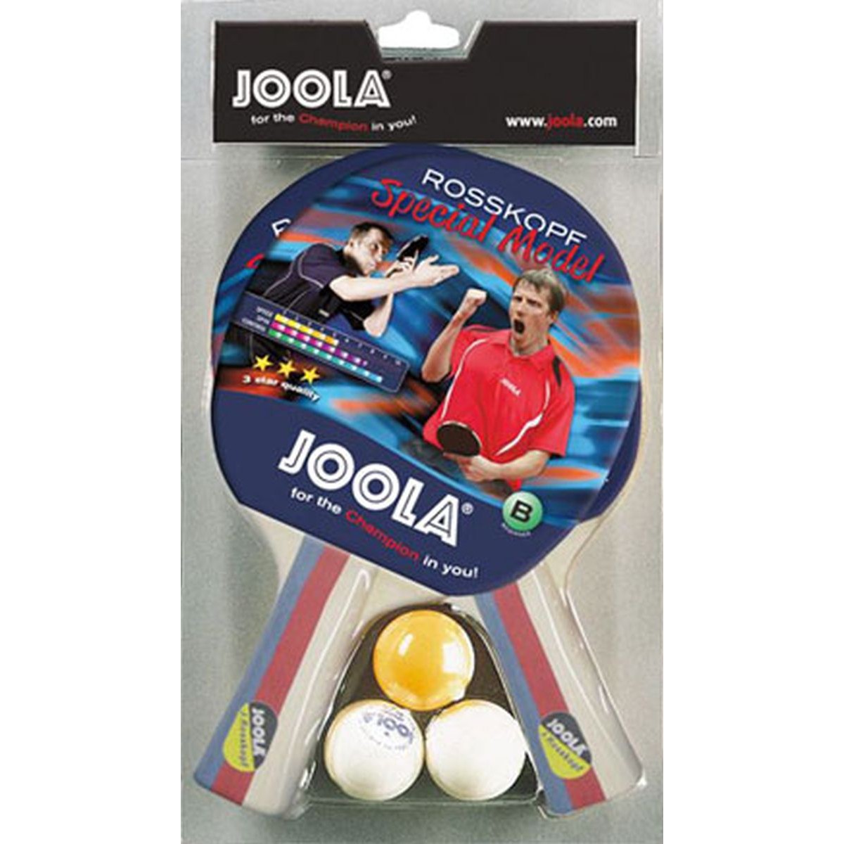 Galda tenisa komplekts JOOLA 2 raketes 3 bumbiņas
