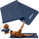 Fitnesa paklājiņš NBR pretslīdes pārklājs 183x60x1cm zils + Enero Fit pārvalks