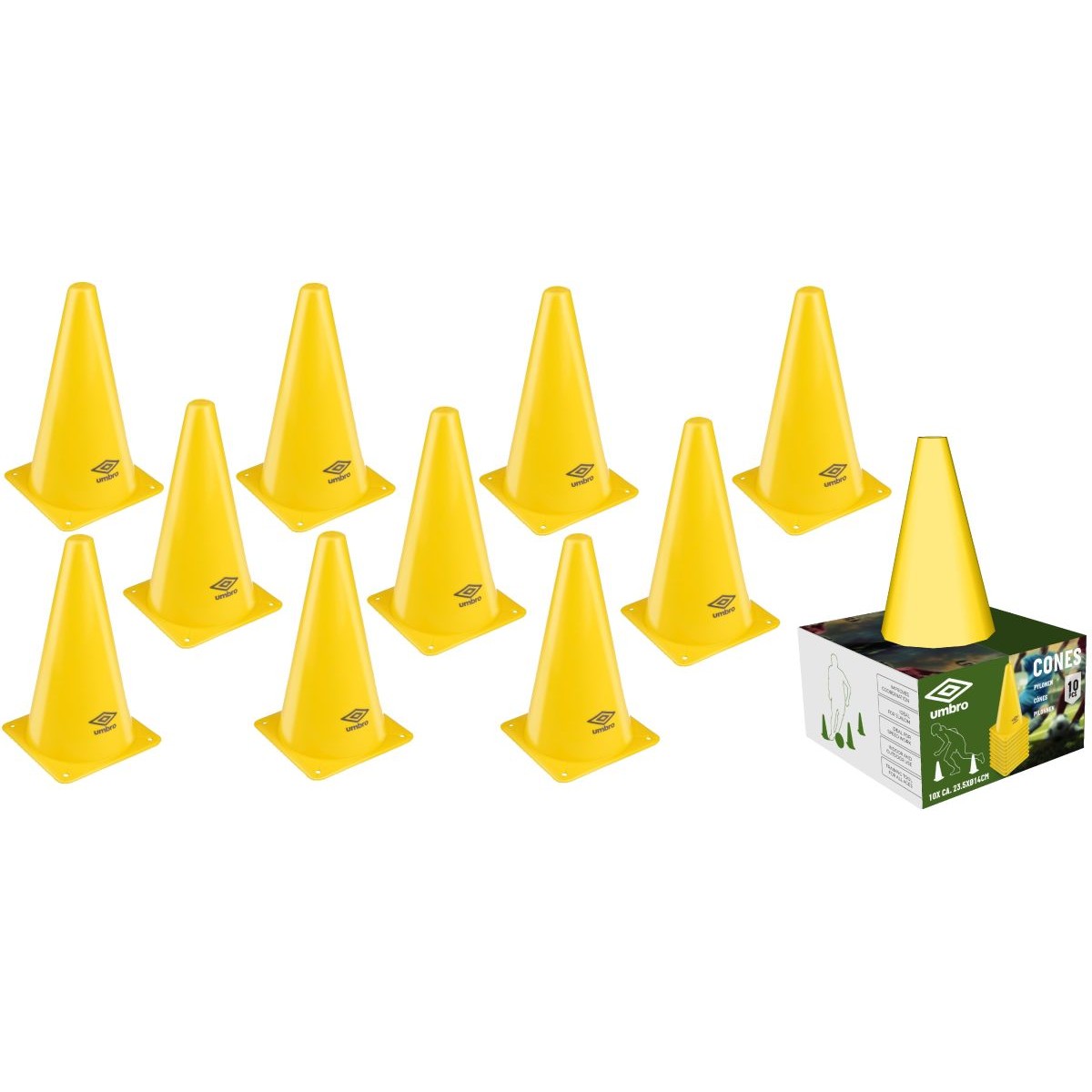 Treniņu konusu komplekts, augstums 23,5cm, 10gab UMBRO