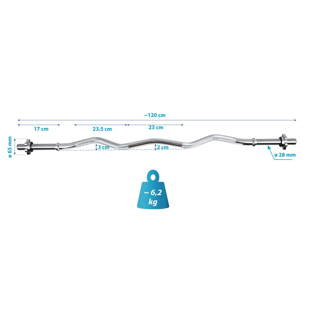 Svara stienis 120 cm ENERO FIT  Fi 28mm