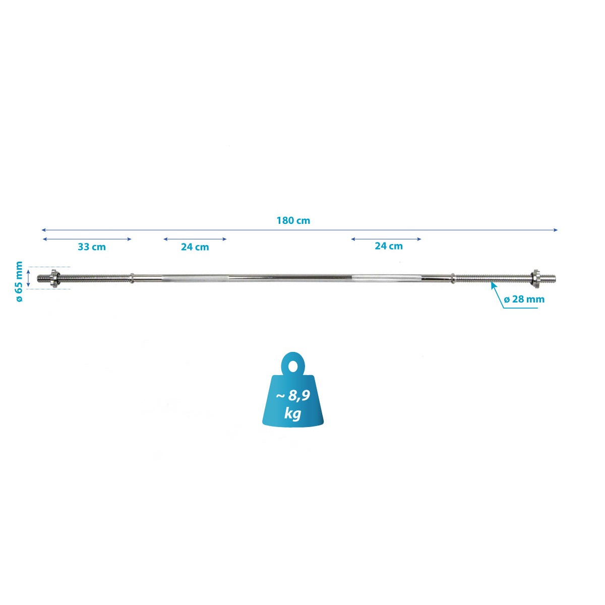 Svara stienis 150 Cm Enero Fit Fi 28mm