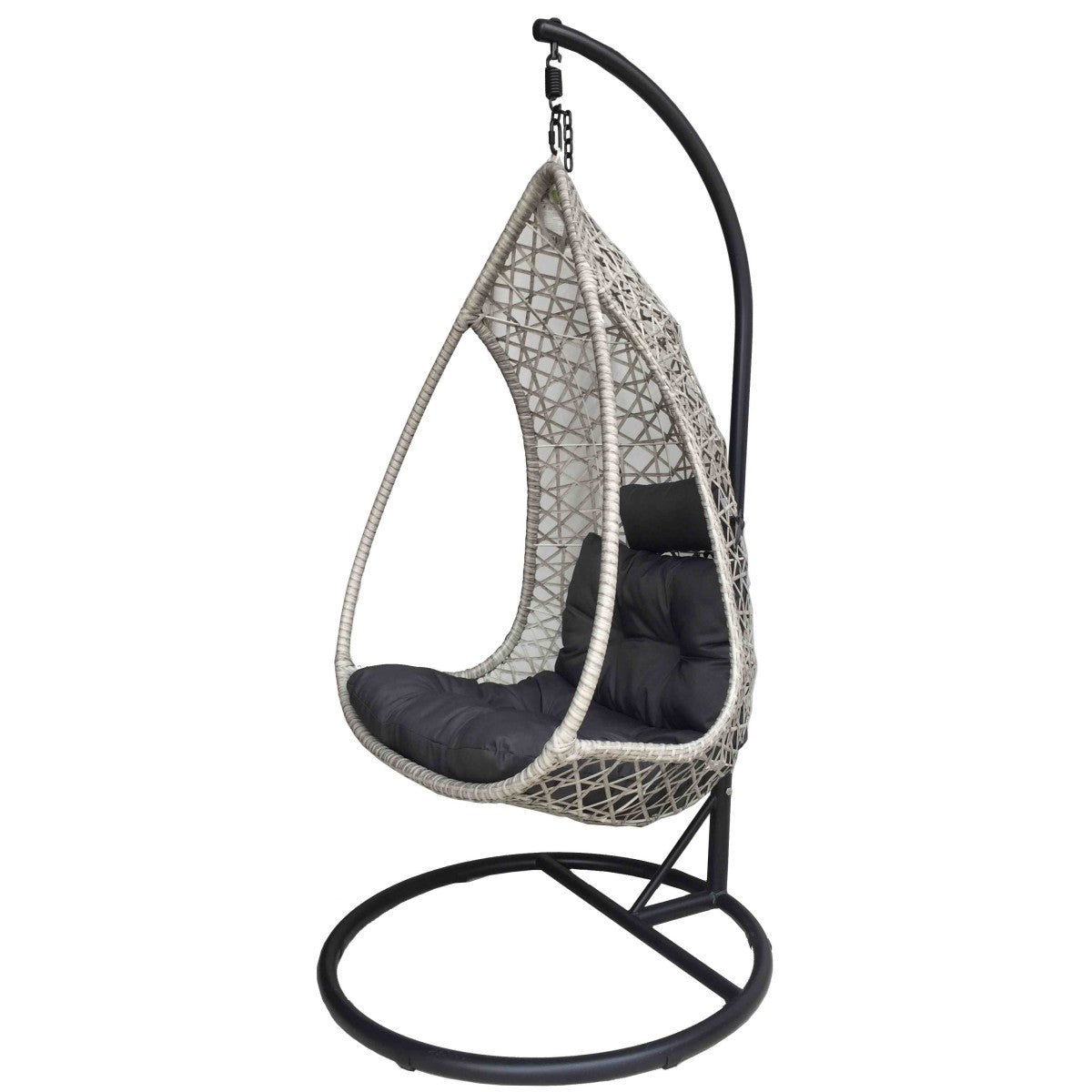 Swing Luna melns pelēks šūpuļkrēsls