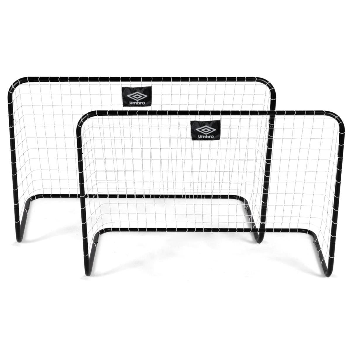 2 FUTBOLA VĀRTU KOMPLEKTS AR TĪKLU 78x56x45CM UMBRO