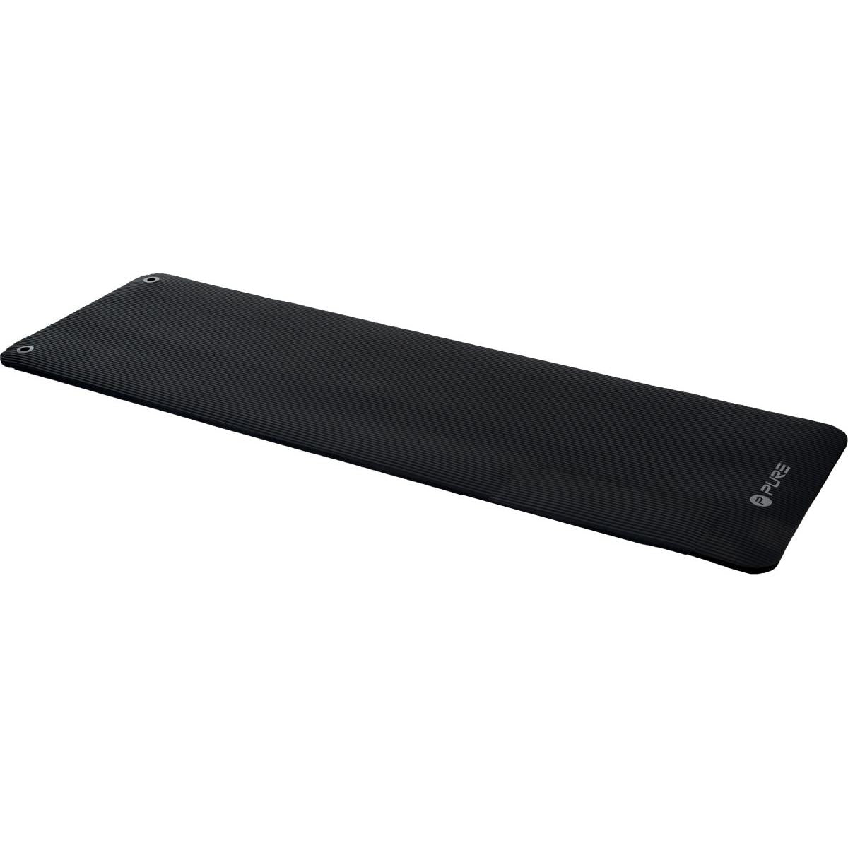 NBR melns vingrošanas paklājiņš 180x60x1,5 cm ar caurumiem PURE 2 Improve