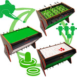 3-vienā rotējošs spēļu galds, biljarda galds, futbols, gaisa pieslēgums, 121x84,5x85,3 cm, melns