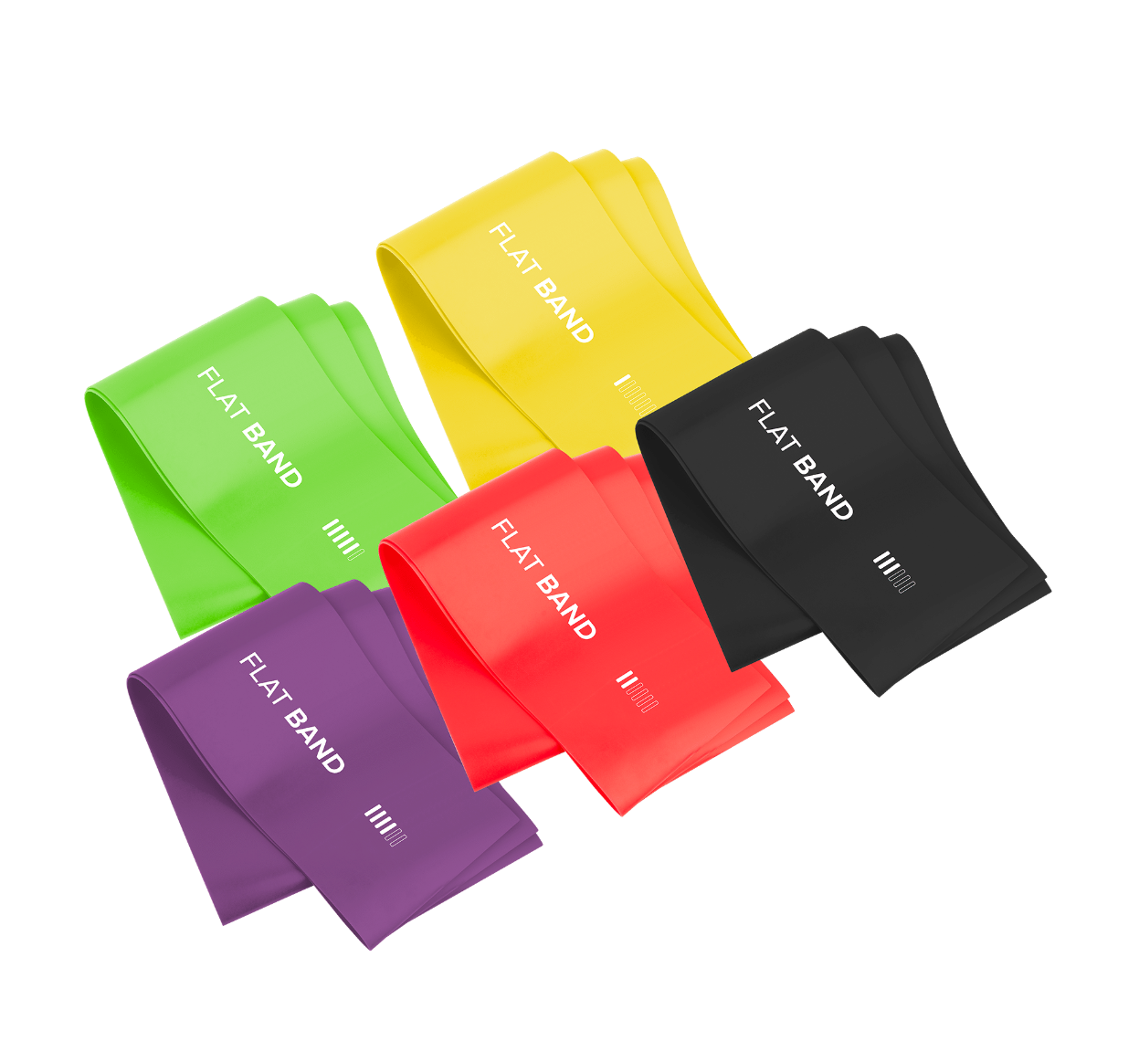 Vingrošanas joslu komplekts lateksowe 2m - Flat Band LTs-1, 2,5-20 kg, 5 gum, REBEL ACTIVE