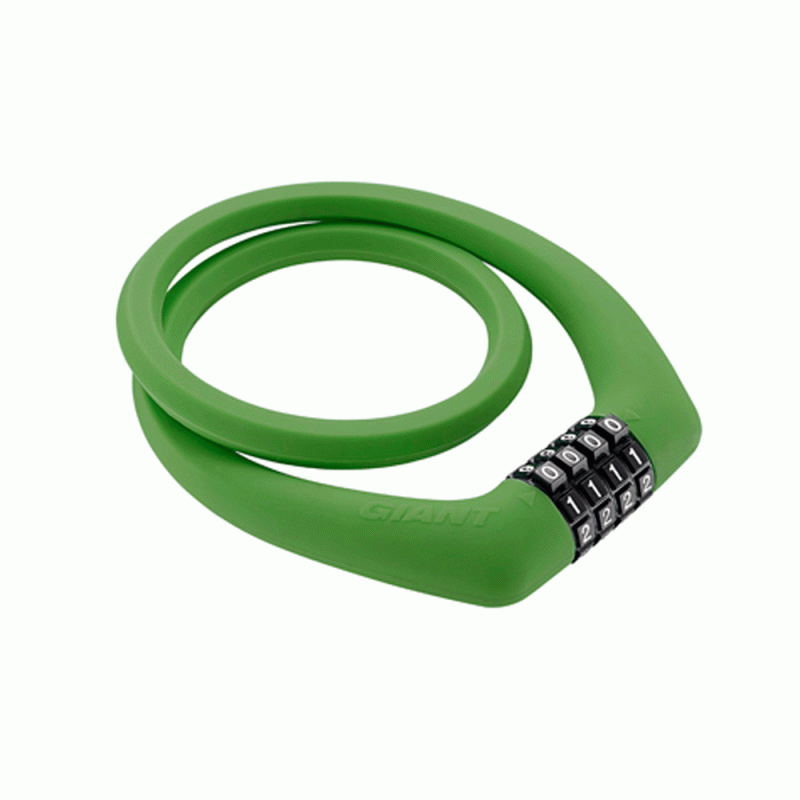 Kabeļu slēdzene GIANT SURELOCK GUMIJAS ZAĻA