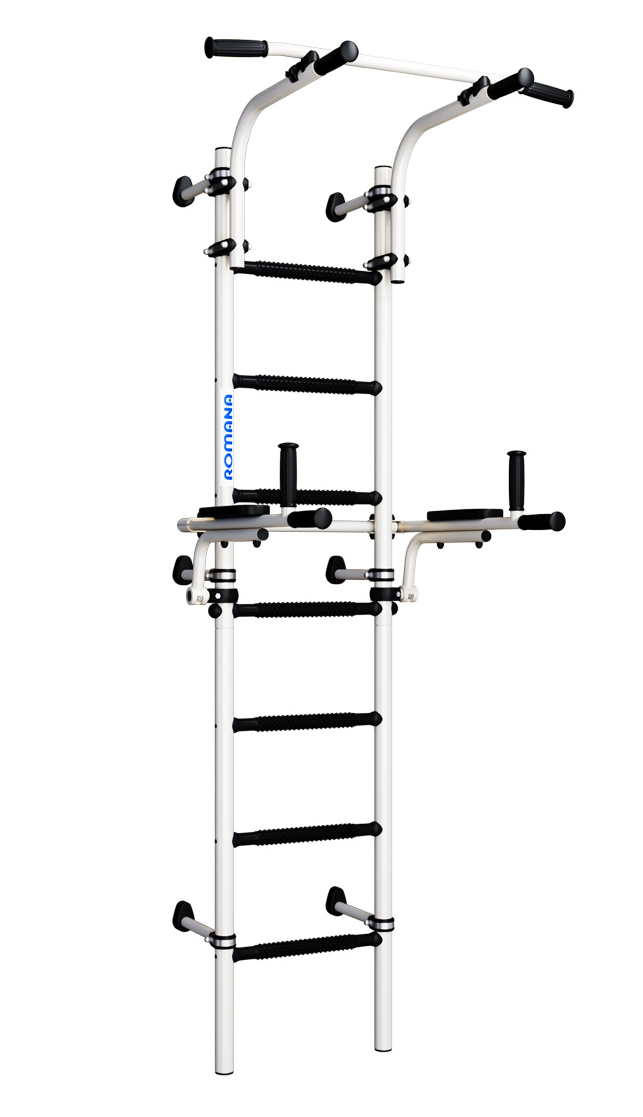 Swedish Wall Bars SANRO S10 White-Black, 222x41cm