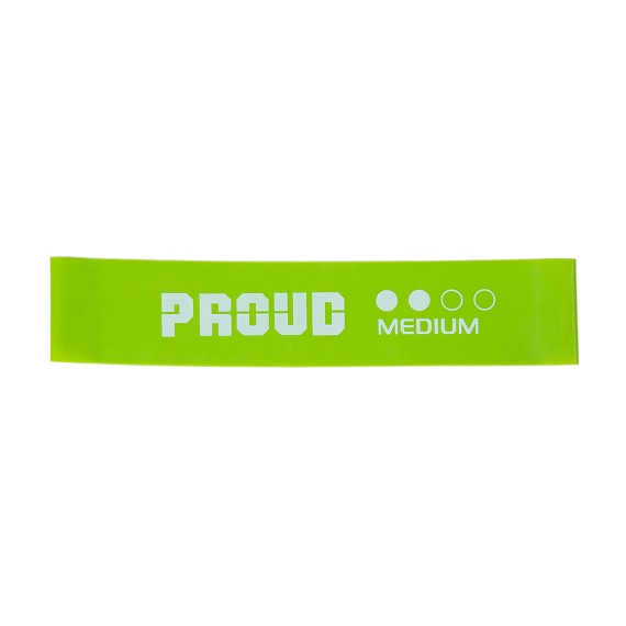 PRETESTĪBAS GUMIJA MINI BAND PERFORMANCE PROUD : KRĀSA ZAĻA, PRETESTĪBA VIDĒJA