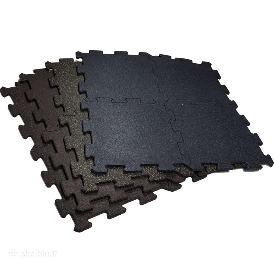 Gumijas grīdas segums Puzzle Prove 1000x1000x20mm (melns)
