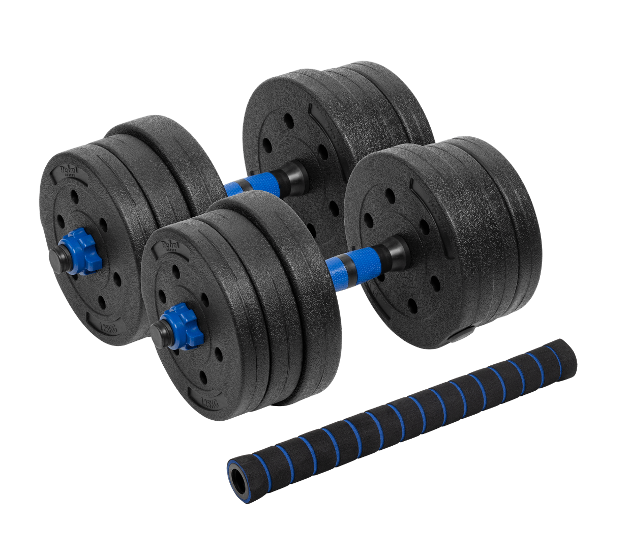 Bitumena regulējamas hanteles ar savienotāju 2x10kg REBEL ACTIVE