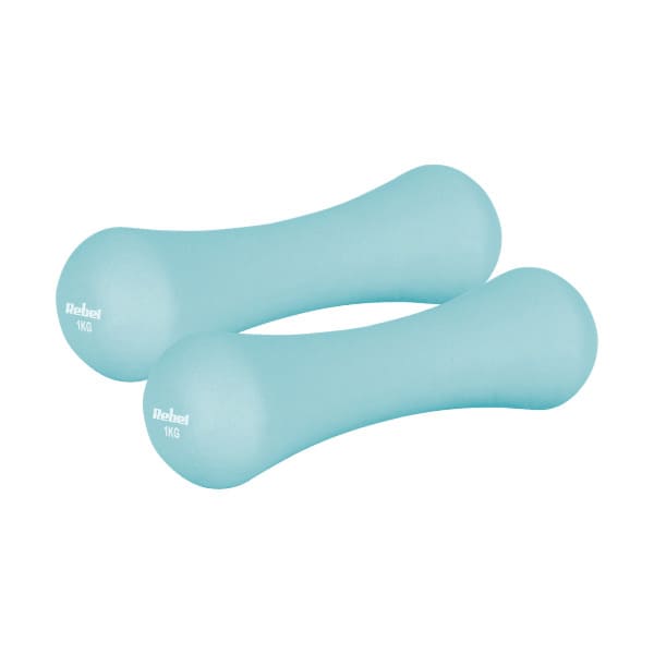 Čuguna neoprēna hanteles 2x1kg, REBEL ACTIVE
