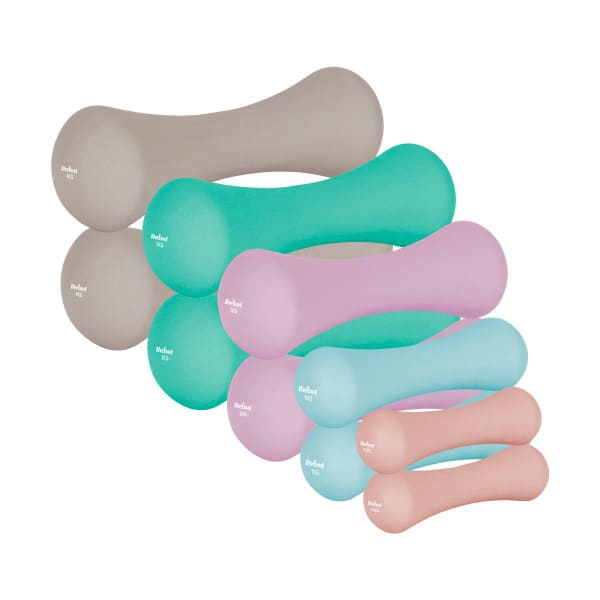 Čuguna neoprēna hanteļu komplekts 21kg (2x0.5kg+2x1kg+2x2kg+2x3kg+2x4kg), REBEL ACTIVE
