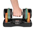 Automātiski regulējamas čuguna hanteles, komplekts 2x10 kg, 1kg soli, REBEL ACTIVE