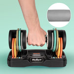 Automātiski regulējamas čuguna hanteles, komplekts 2x10 kg, 1kg soli, REBEL ACTIVE