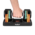 Automātiski regulējamas čuguna hanteles, komplekts 2x5 kg, 1kg soli, REBEL ACTIVE