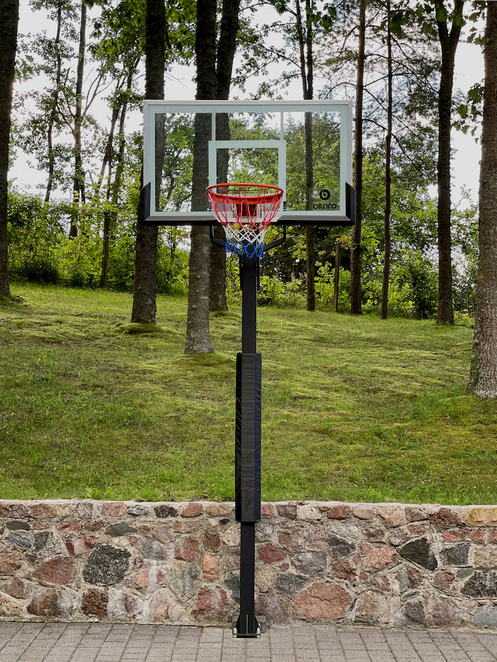 Betonējams basketbola statīvs Bilaro Fortus 136x80cm, 8mm rūdīts stikls