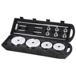 Hanteļu un svara stieņa komplekts + čemodāns STC50 2x25KG HMS