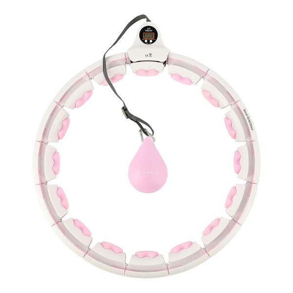 Vingrošanas aplis HHW06 PINK HULA HOOP WITH WEIGHT + COUNTER HMS
