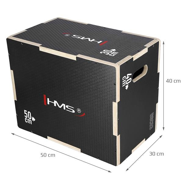 Pliometriskā kaste HMS DSC03 BLACK 50x40x30CM