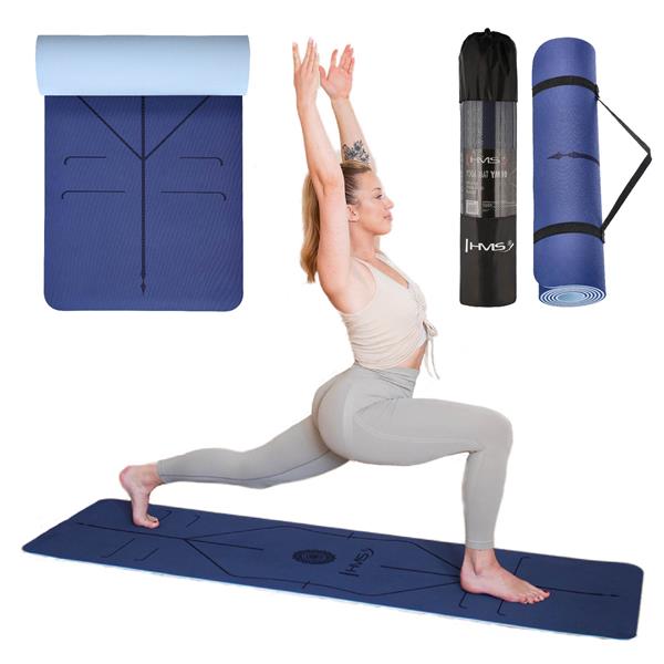 Jogas paklājiņš YM10 YOGA MAT TPE DARK BLUE HMS