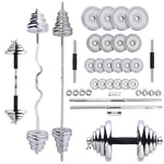 Hanteļu un svara stieņu komplekts STC55 CHROME čemodānā 55KG HMS (D24mm)