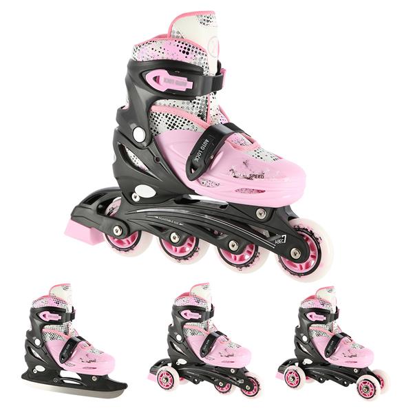 Skrituļslidas / Slidas NH18331  SET 4in1 PINK, SIZE S (31-34) NILS EXTREME