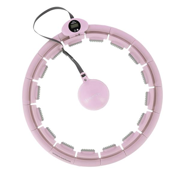 Vingrošanas aplis HHW09 PINK HULA HOOP WITH WEIGHT + COUNTER HMS