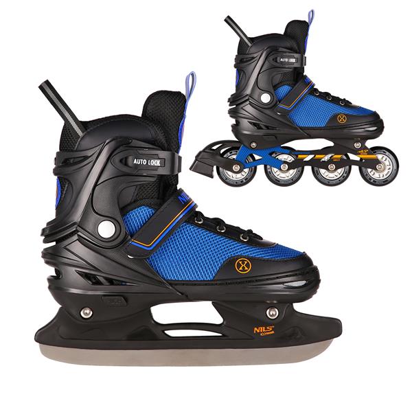 NH18188 A 2IN1 BLACK-ORANGE SIZE M(34-38) SKRITUĻSLIDAS/HOKEJA SLIDAS