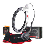Komplekts SET HULA HOOP MAGNETIC BLACK HHM15 WITH WEIGHT + COUNTER HMS + WAIST SUPPORT BR163 RED