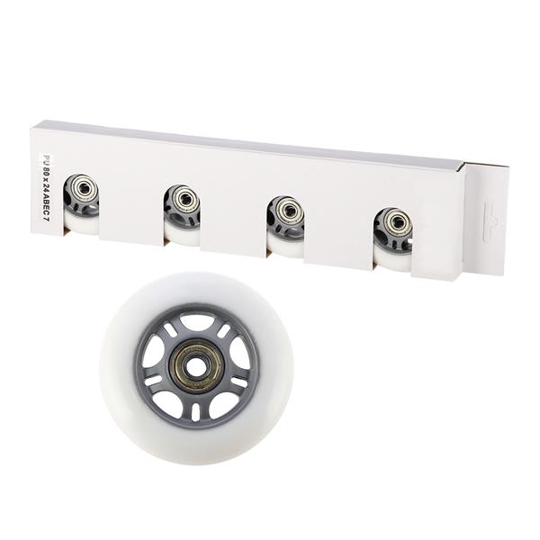 PU 80x24 82A WHITE (4 pcs) + ABEC-7 (8 pcs) SET STOCK