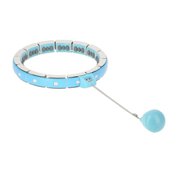 Komplekts ADJUSTABLE HULA HOOP FH06 BLUE WITH WEIGHT AND COUNTER + WAIST SUPPORT BR160