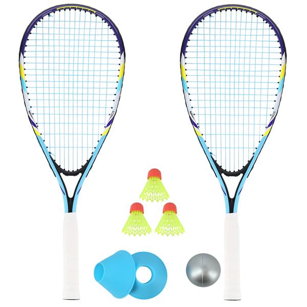 Komplekts NRS005 CROSSMINTON SET 2 ROCKETS SHUTTLECOCKS MARKERS BALL COVER NILS