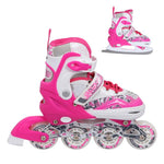 Skrituļslidas/ slidas NF10927 A 2IN1 DARK PINK SIZE S(31-34) IN-LINE SKATES/FIGURE ICE SKATES