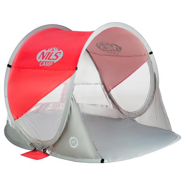 Pludmales telts NC3142 RED-GREY POP UP BEACH TENT NILS CAMP