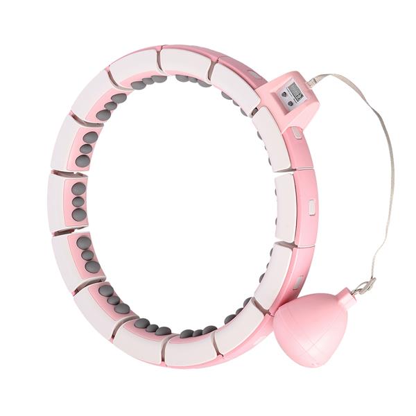REGULĒJAMS HULA HOP FH06 ROZĀ KOMPLEKTS AR SVARU UN LENTI + JOSTA BR160