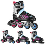 Skrituļslidas NH18190A IN-LINE SKATES/HOCKEY ICE SKATES SET 4IN1 BRAVE PINK SIZE S(29-33) NILS EXTREME