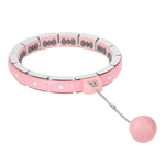 REGULĒJAMS HULA HOP FH06 ROZĀ KOMPLEKTS AR SVARU UN LENTI + JOSTA BR160