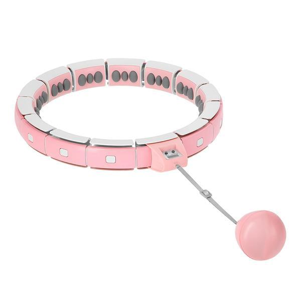 REGULĒJAMS HULA HOP FH06 ROZĀ KOMPLEKTS AR SVARU UN LENTI + JOSTA BR160