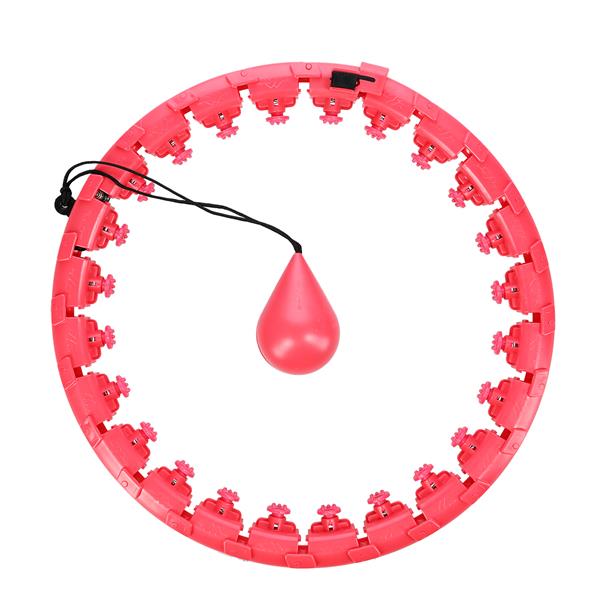 Vingrošanas aplis ar atsvaru OHA01 HULA HOOP RED WITH MASSAGE POINTS AND WEIGHT ONE FITNESS