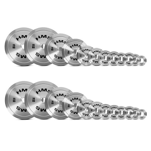 TOS Komplekts Kalibrēts metāls Olimpiskie svaru diski  2 x 0.25 - 25 KG (168 KG) HMS